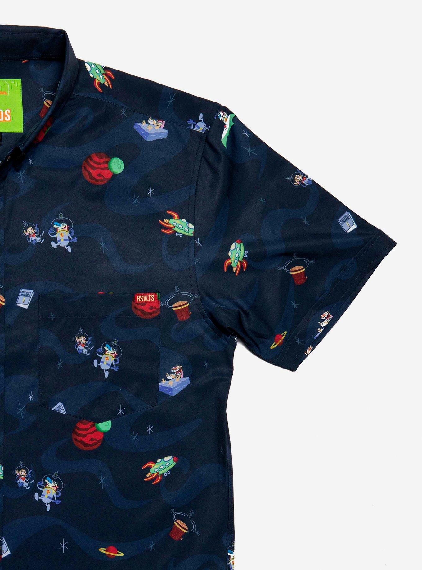 RSVLTS Ren & Stimpy Space Madness Woven Button-Up, MULTI, alternate