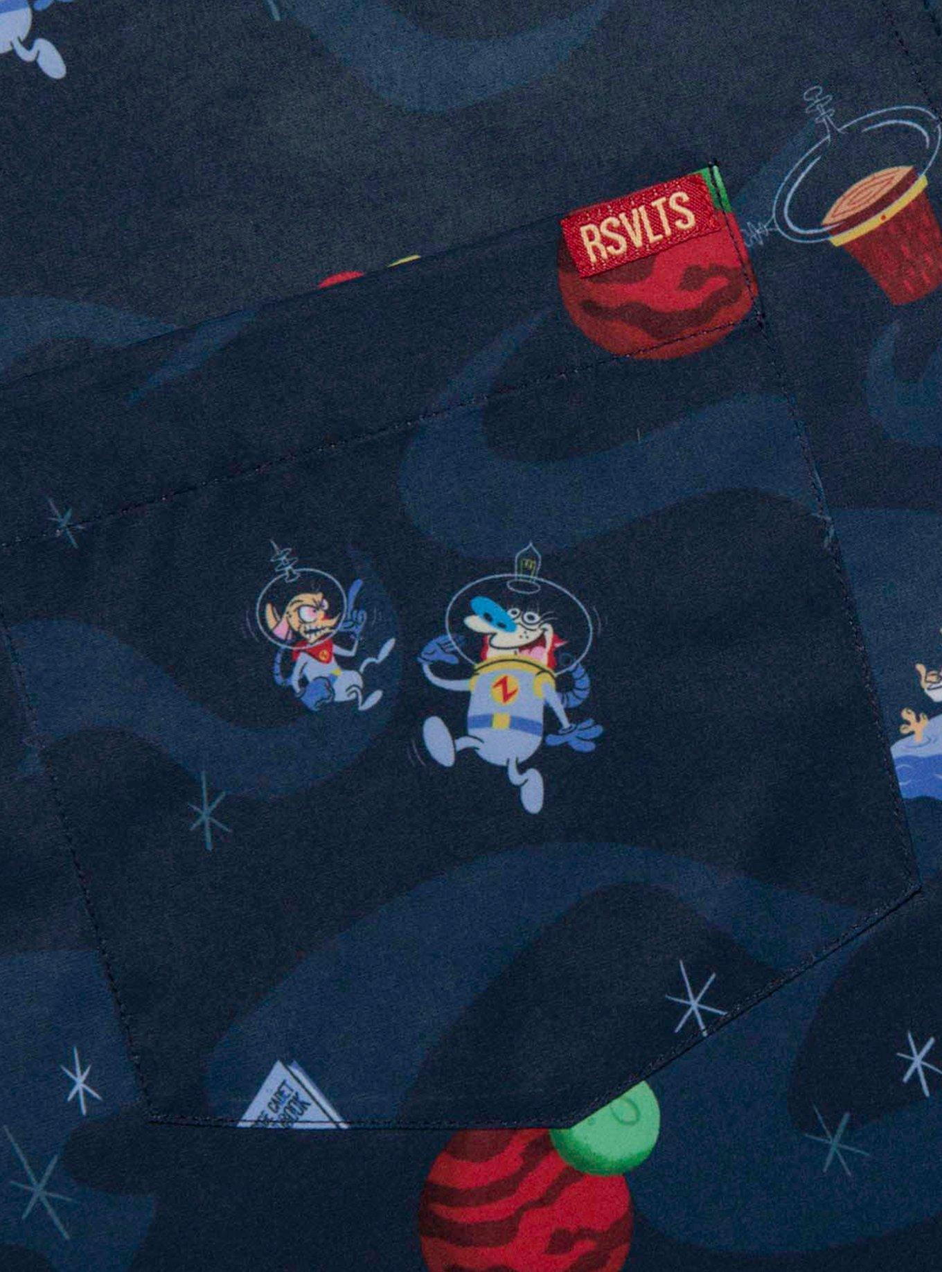 RSVLTS Ren & Stimpy Space Madness Woven Button-Up, MULTI, alternate