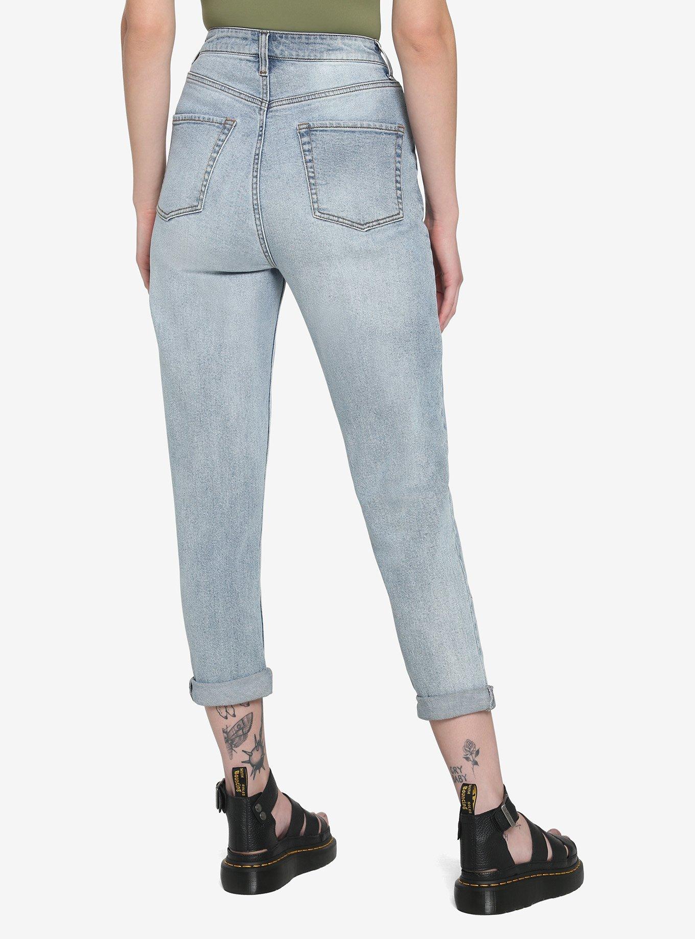 Disney Beauty And The Beast Roses Mom Jeans, INDIGO WASH, alternate