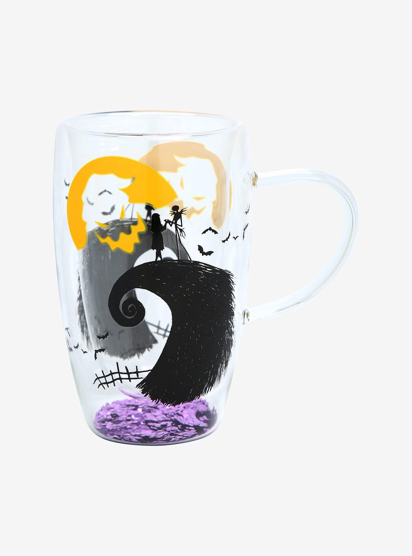 Disney The Nightmare Before Christmas Spiral Hill Glitter Glass Mug , , alternate