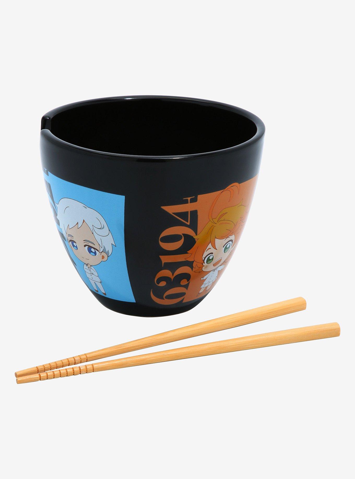 The Promised Neverland Chibi Characters Ramen Bowl with Chopsticks , , alternate