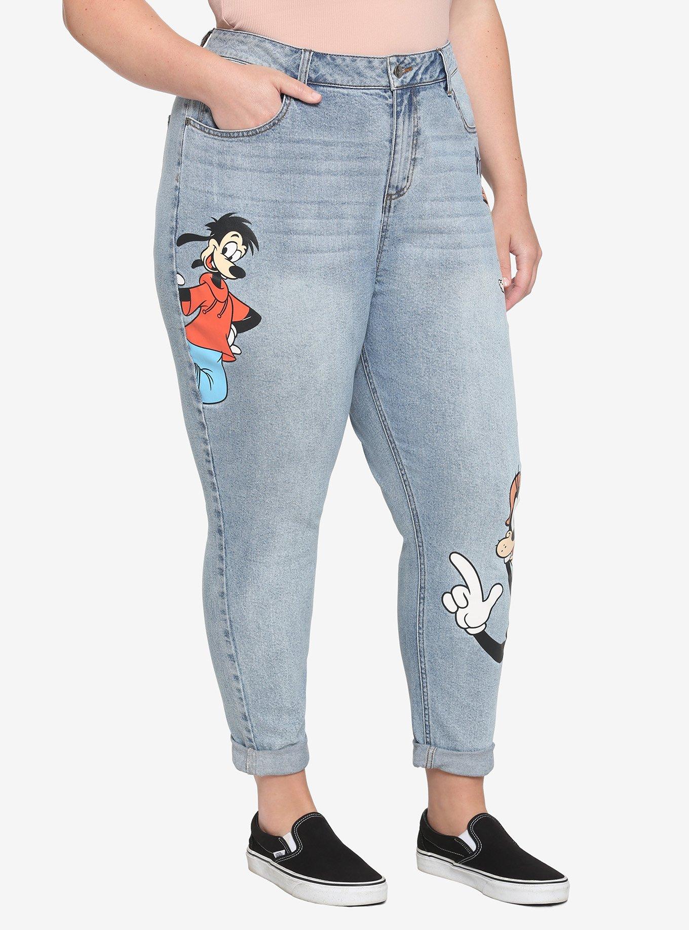 Disney A Goofy Movie Character Mom Jeans Plus Size, MULTI, alternate