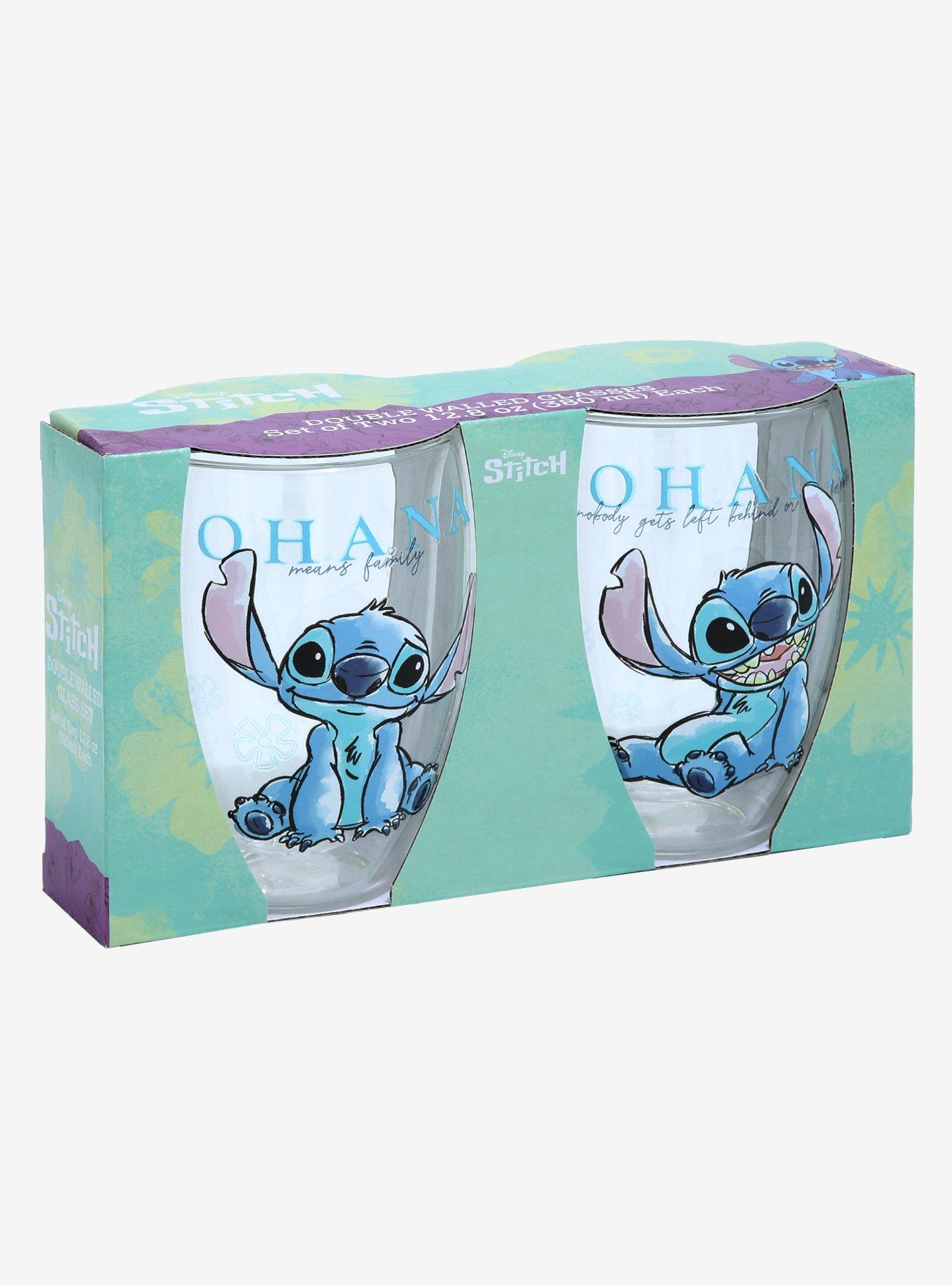 Disney Lilo & Stitch Stitch Portrait Ohana Wine Glass Set, , alternate