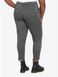 Grey Grid Side Chain Pants Plus Size, GREY, alternate