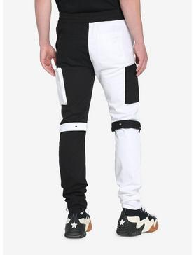 Black & White Split Jogger Pants, , hi-res