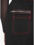 Black & Red Cargo Jogger Pants, BLACK  RED, alternate