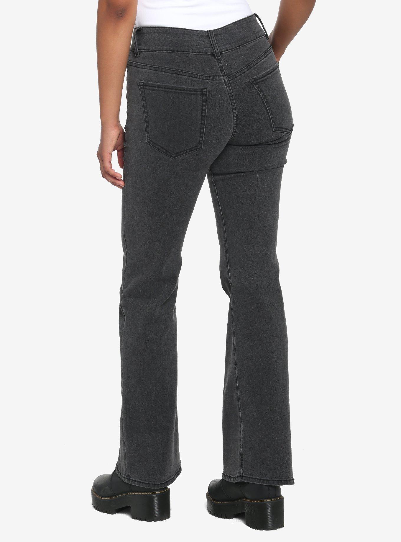 Black Vintage Flare Denim Pants, BLACK, alternate