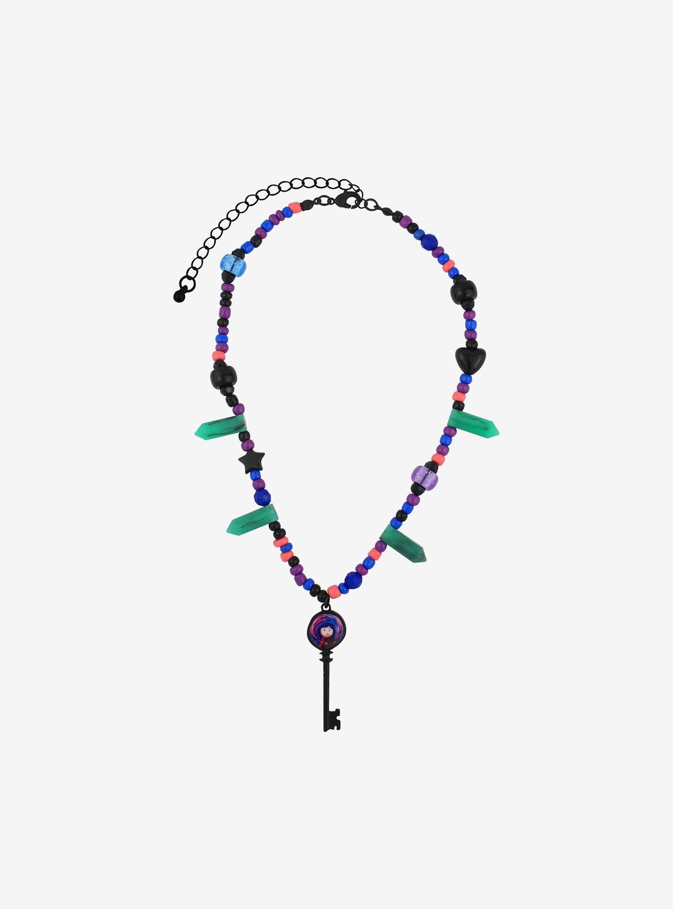 Coraline Key Crystal Beaded Choker, , alternate