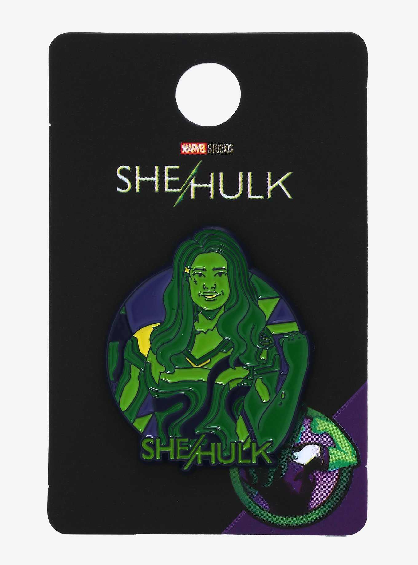 Marvel She-Hulk Circle Portrait Enamel Pin, , hi-res