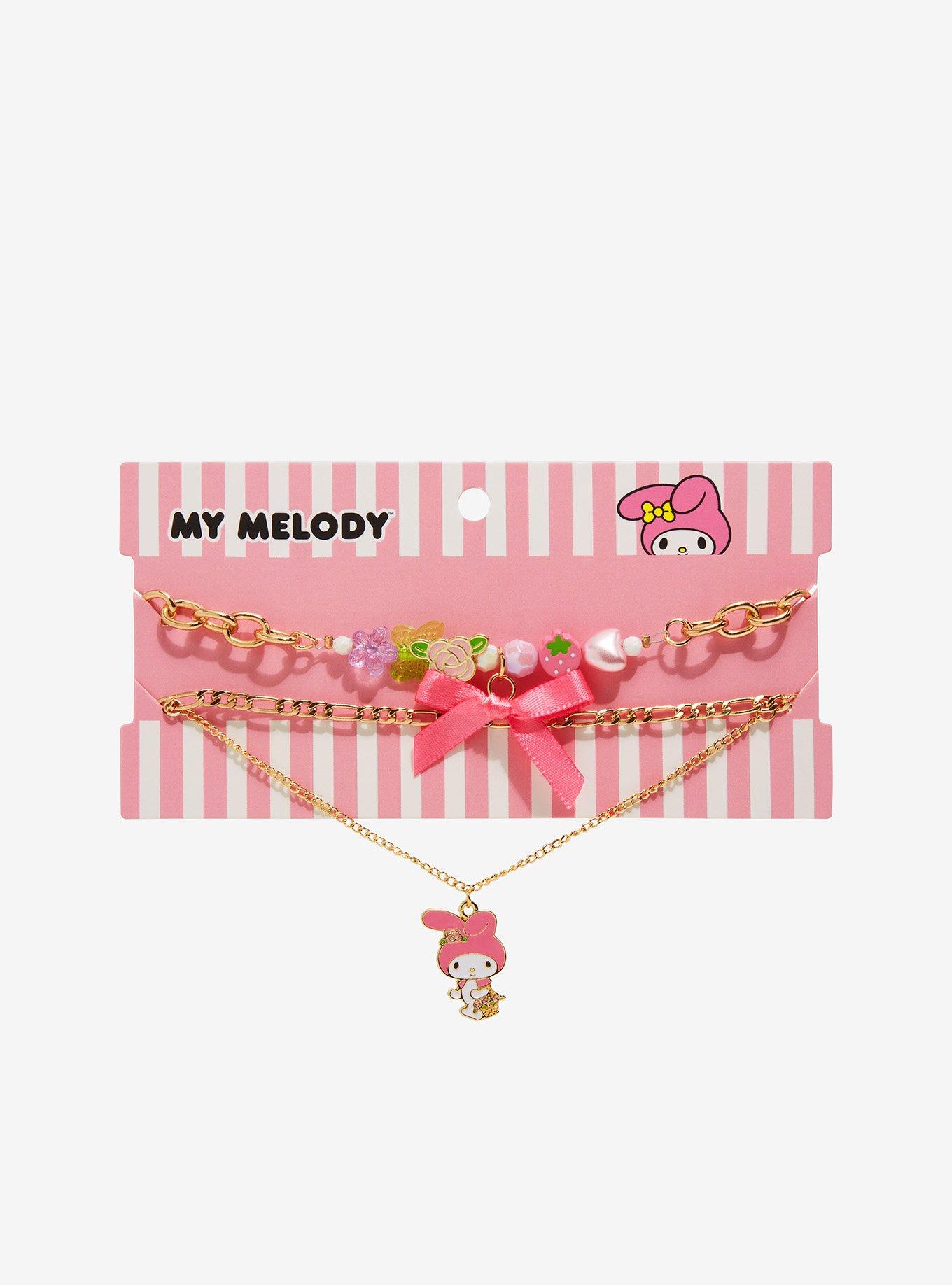 My Melody Bow Charm Necklace Set, , alternate