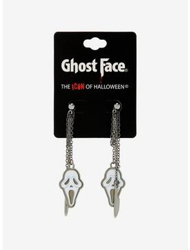 Plus Size Scream Ghost Face Knife Front/Back Stud Earrings, , hi-res
