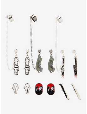 Scream Ghost Face Knife Icon Stud Earring Set, , hi-res
