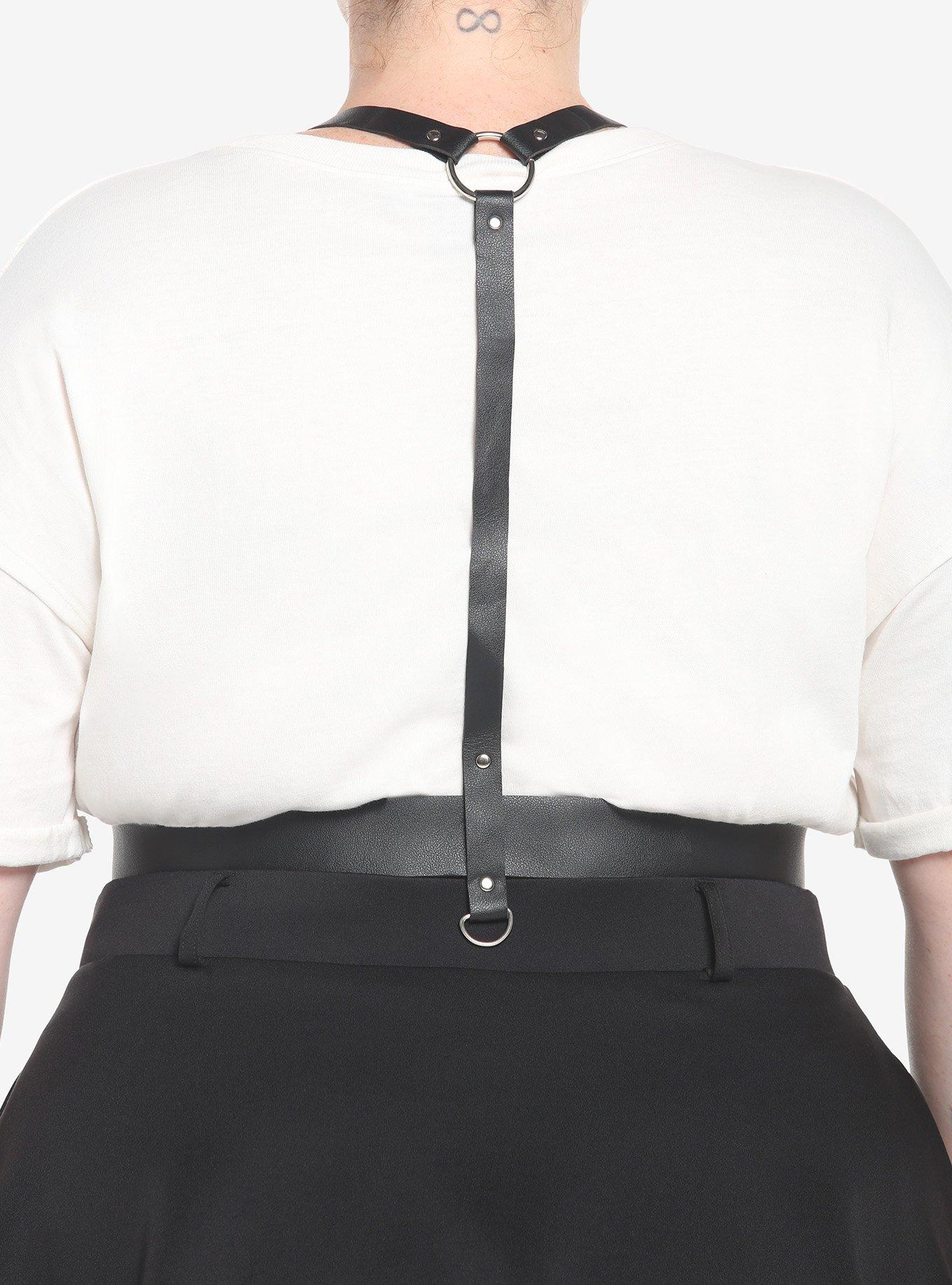 Black Double Buckle Harness Plus Size, BLACK, alternate