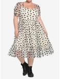 Mushroom Glitter Mesh Dress Plus Size, IVORY, alternate
