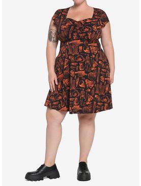 Black & Orange Anatomy Dress Plus Size, , hi-res