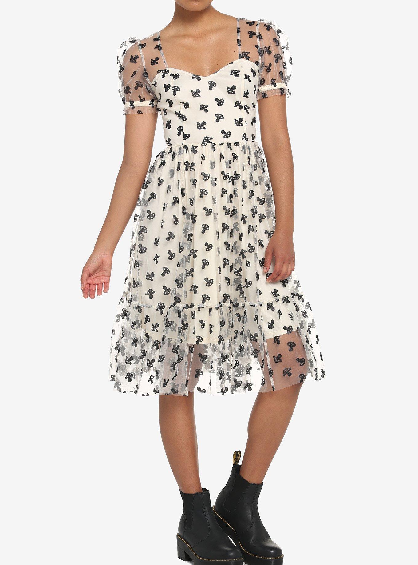 Mushroom Glitter Mesh Dress, , hi-res