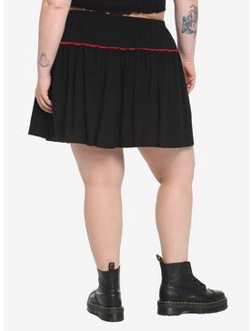 Black & Red Lace-Up Skirt Plus Size, , hi-res
