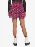Pink Plaid Wide Yoke Ruffle Skirt, PLAID - PINK, alternate