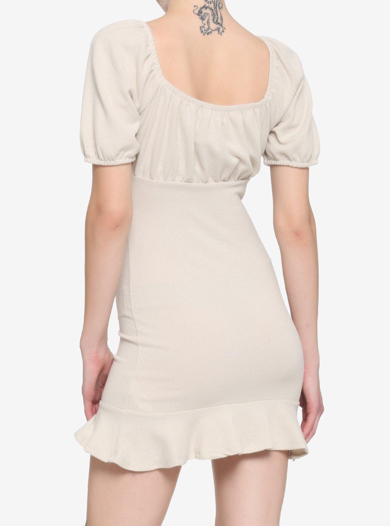 Ivory Ruffle Empire Dress, IVORY, alternate