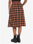 Orange & Black Plaid Retro Midi Skirt, PLAID - MULTI, alternate