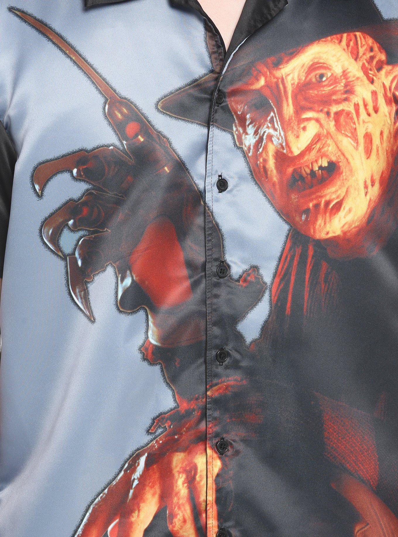 Freddy Vs. Jason Freddy Sublimated Woven Button-Up, MULTI, alternate