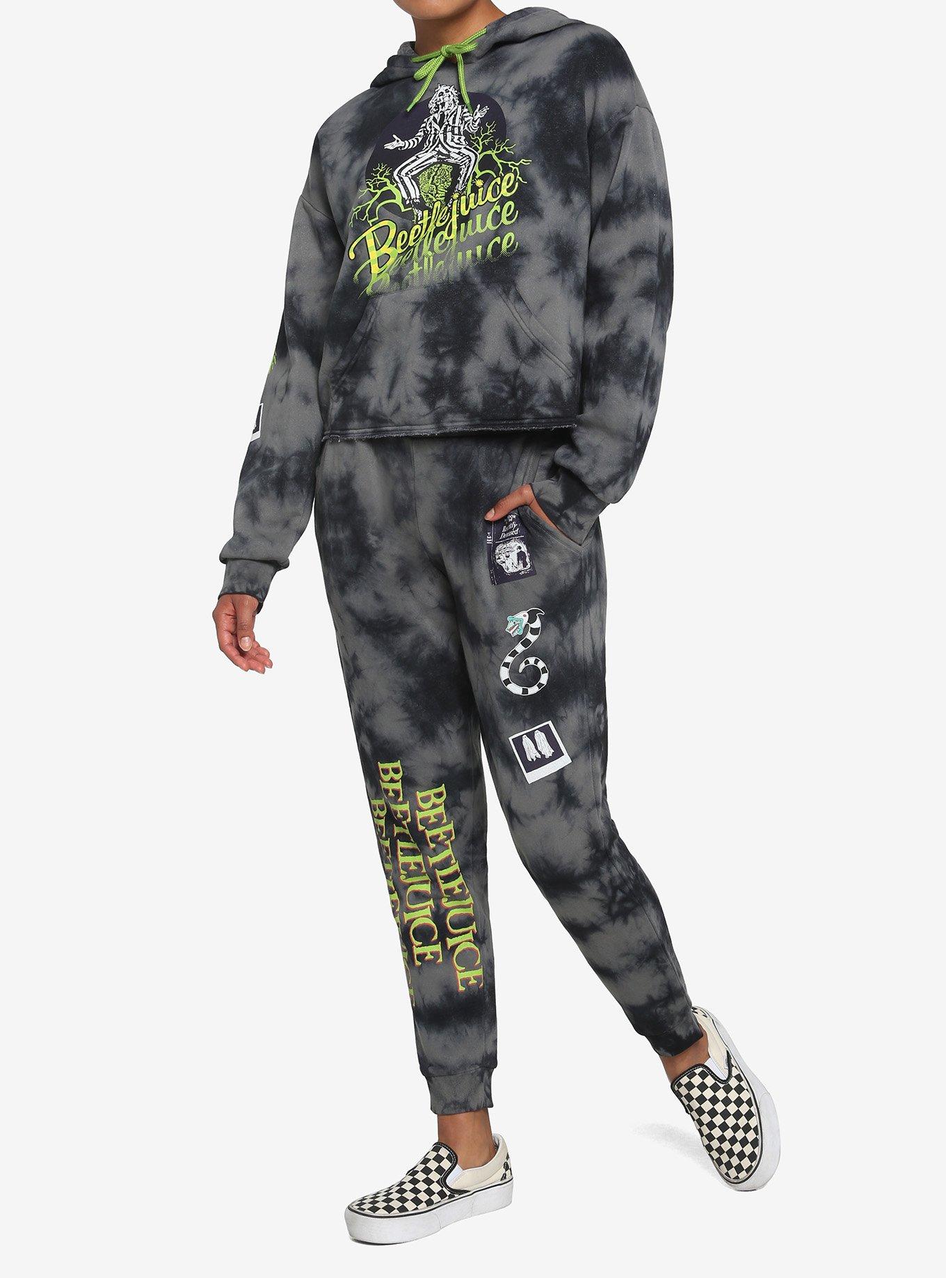 Beetlejuice Icons Wash Girls Crop Hoodie, MULTI, alternate