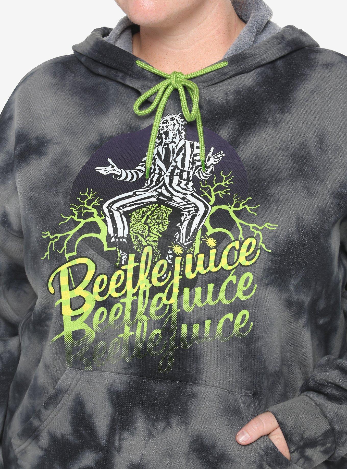 Beetlejuice Icons Wash Girls Crop Hoodie Plus Size, MULTI, alternate