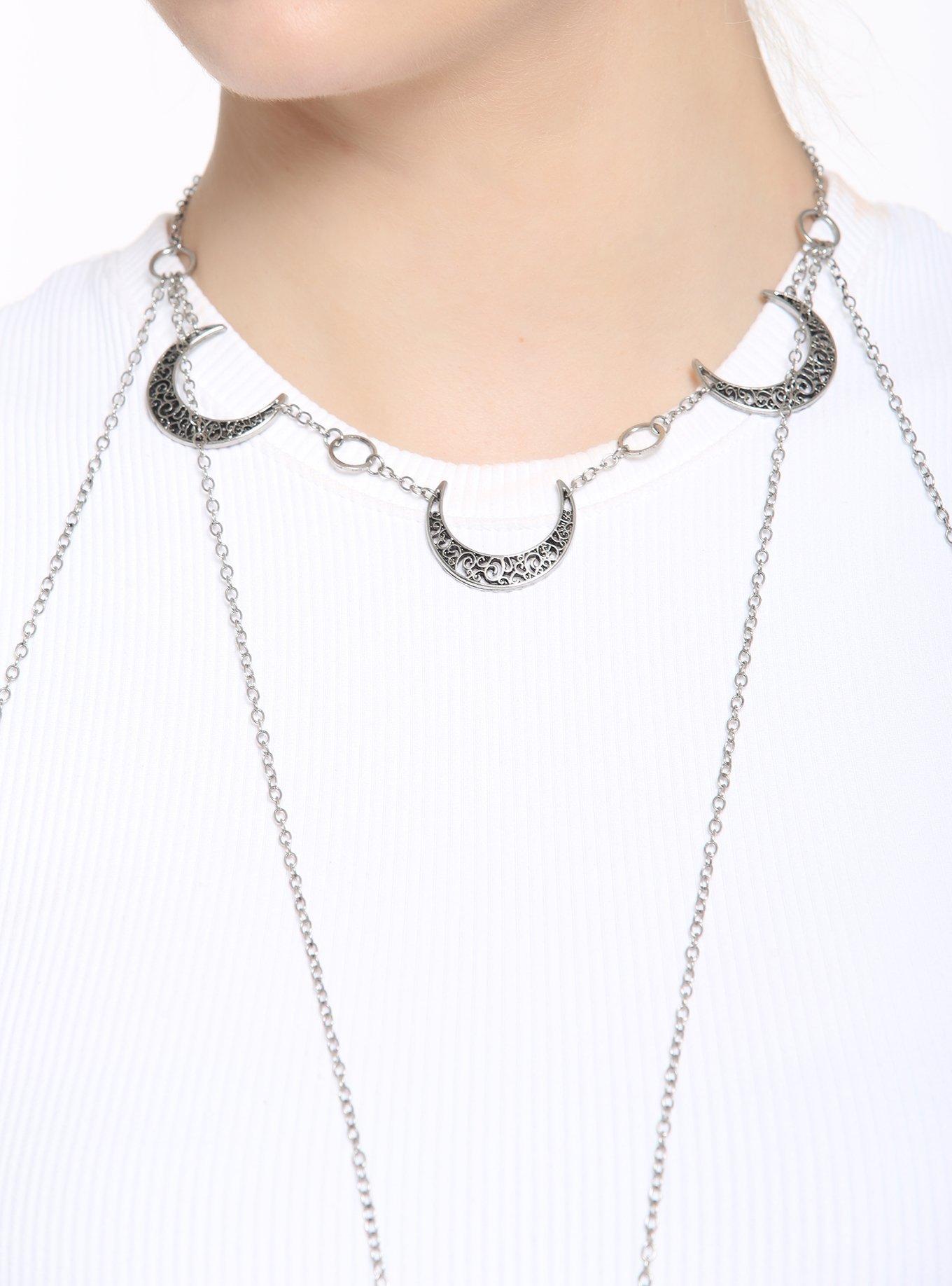 Crescent Moon Multi Chain Body Harness, , alternate