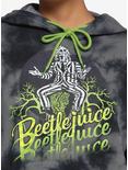 Beetlejuice Icons Wash Crop Hoodie, BLACK TIE DYE, alternate