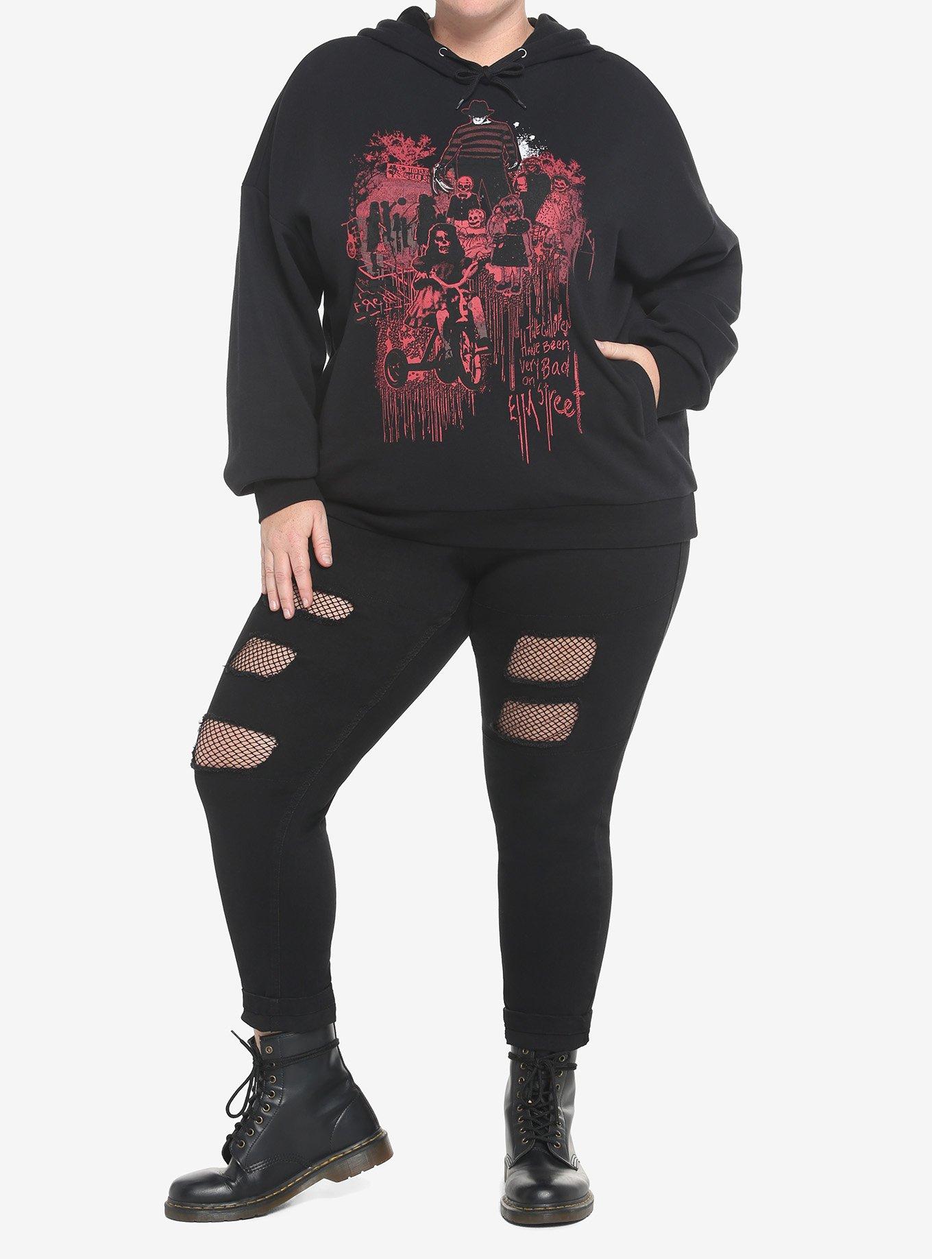 A Nightmare On Elm Street The Children Have Been Very Bad Hoodie Plus Size, BLACK  RED, alternate