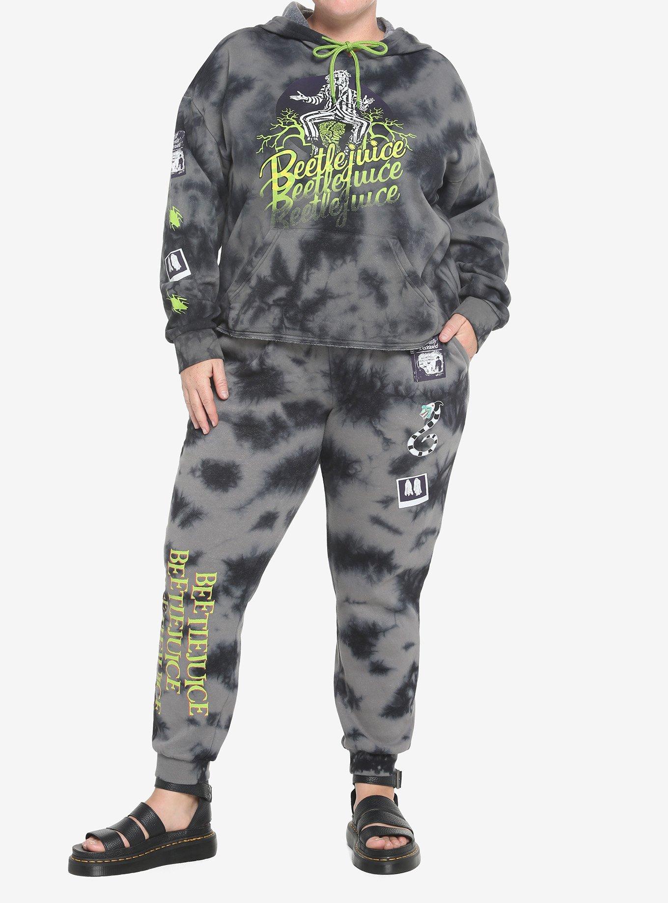 Beetlejuice Icons Tie-Dye Sweatpants Plus Size, BLACK TIE DYE, alternate