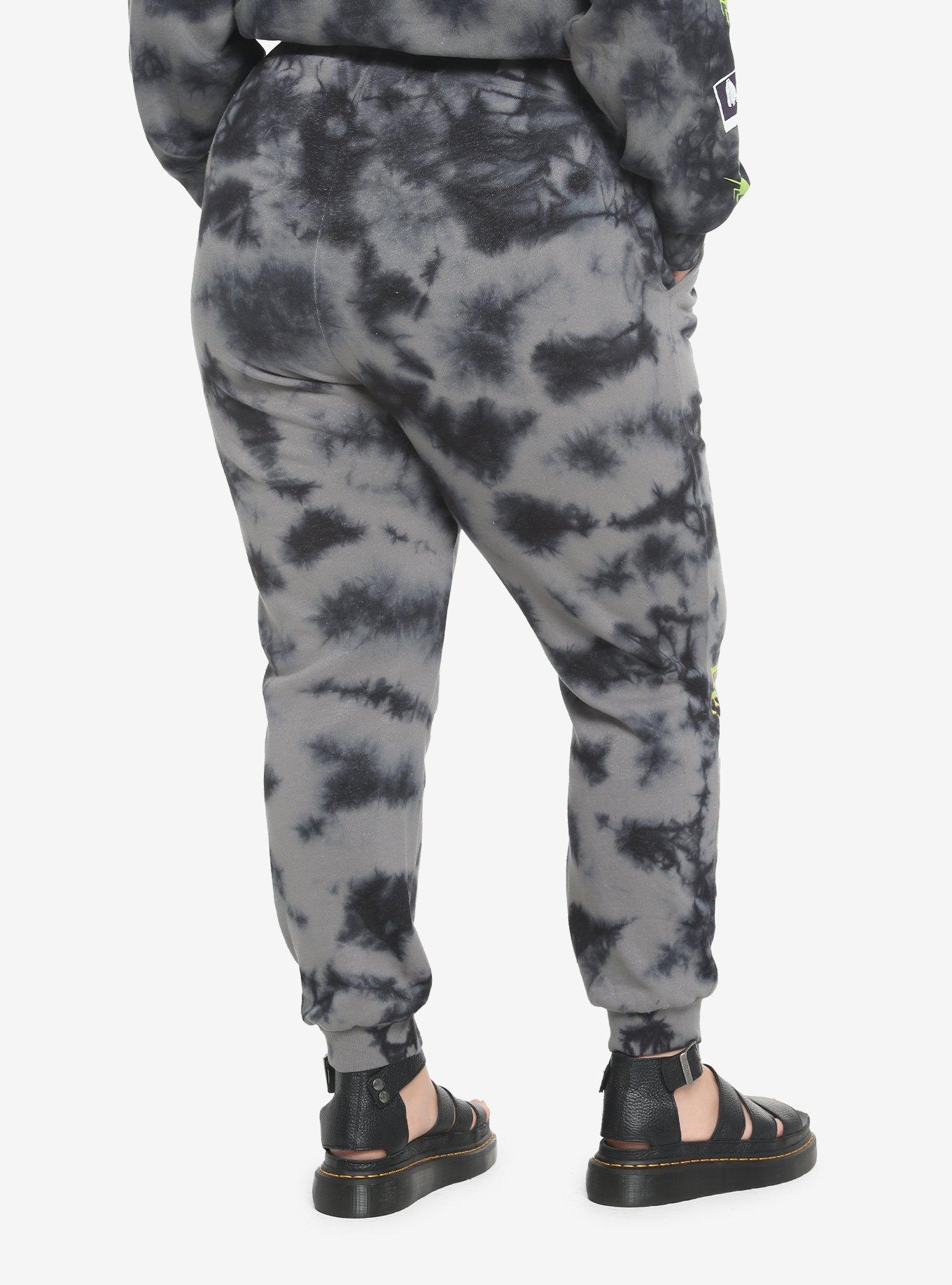 Beetlejuice Icons Tie-Dye Sweatpants Plus Size, BLACK TIE DYE, alternate