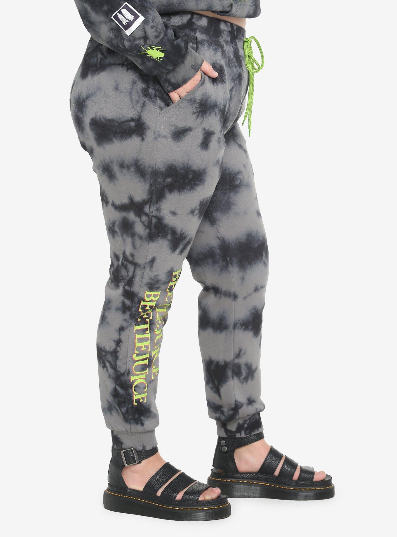 Beetlejuice Icons Tie-Dye Sweatpants Plus Size, BLACK TIE DYE, alternate