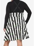 Beetlejuice Stripe Buckle Suspender Skirt Plus Size, BLACK WHITE STRIPE, alternate