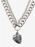 Green Day Heart Grenade Multi Chain Necklace, , alternate