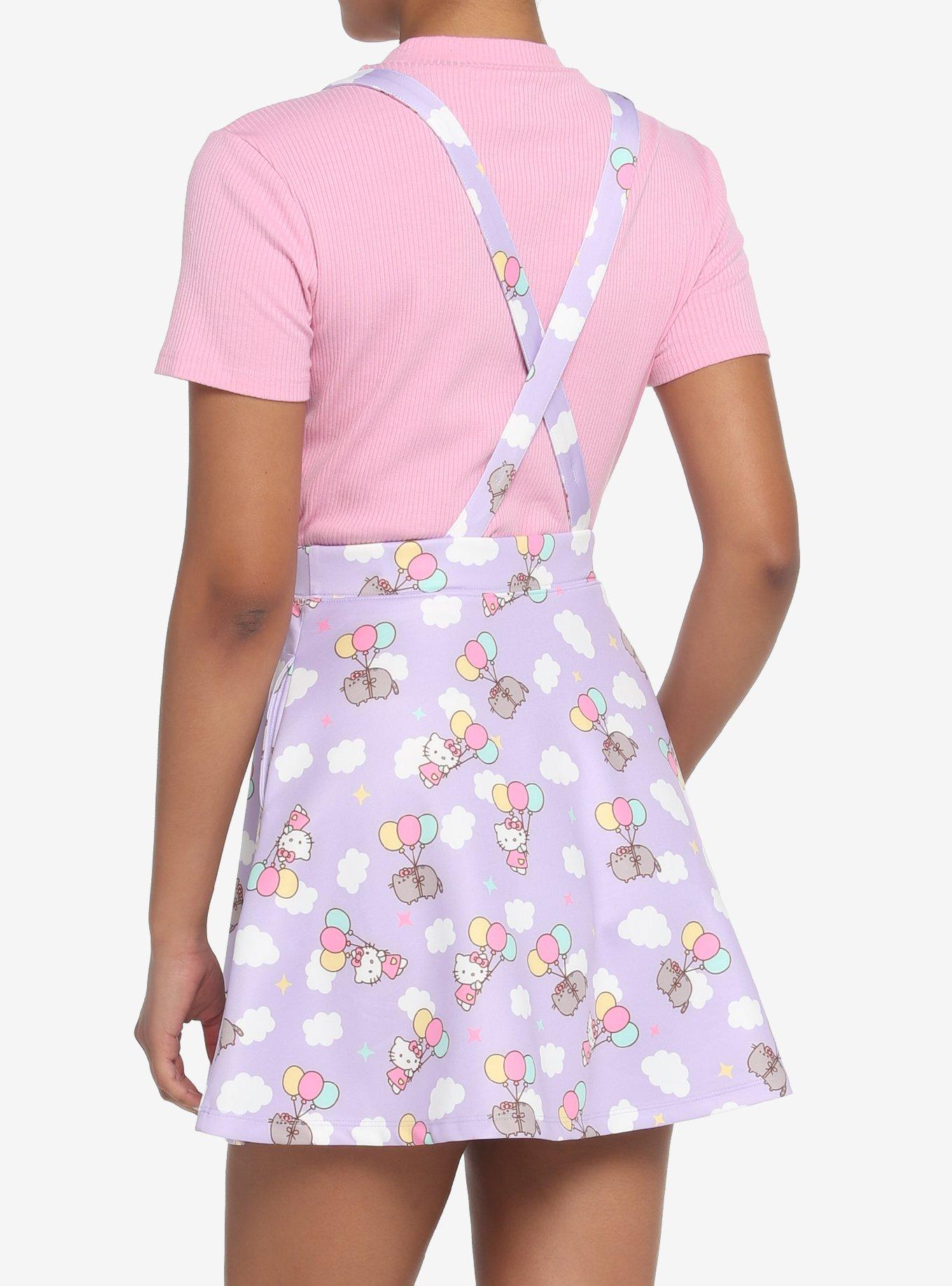 Hello Kitty X Pusheen Lavender Suspender Skirt, MULTI, alternate