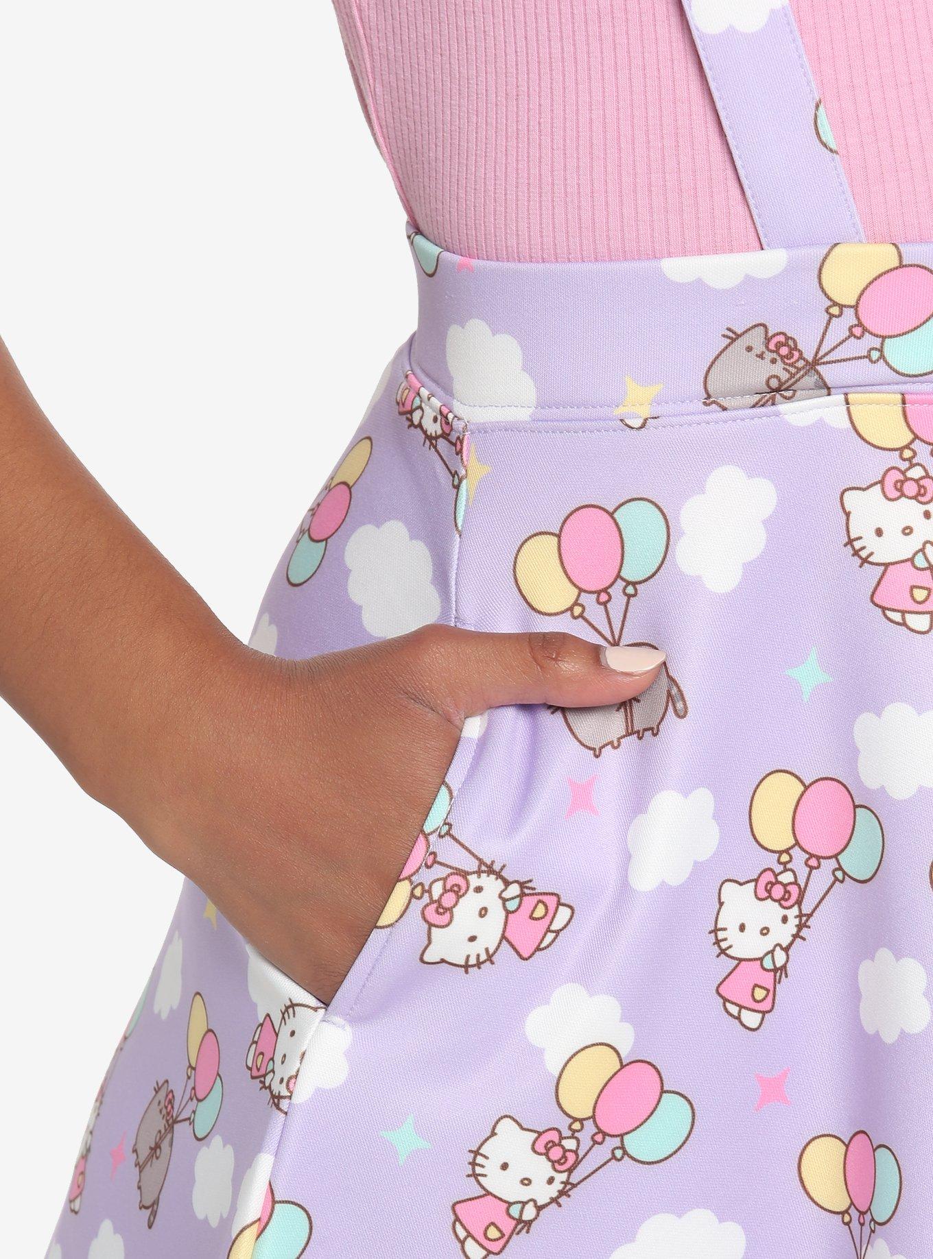 Hello Kitty X Pusheen Lavender Suspender Skirt, MULTI, alternate