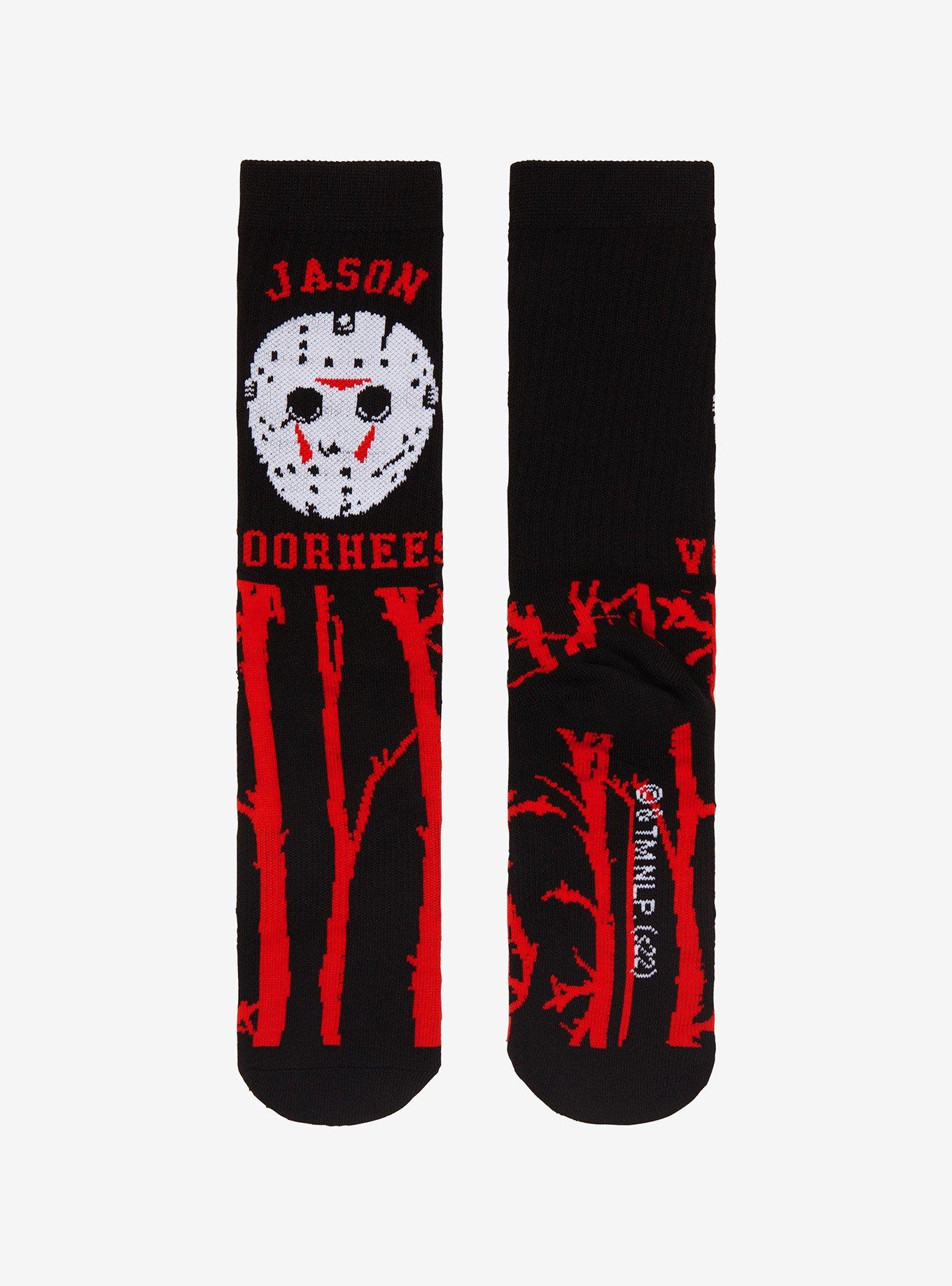 Friday The 13th Jason Mask Woods Crew Socks, , alternate