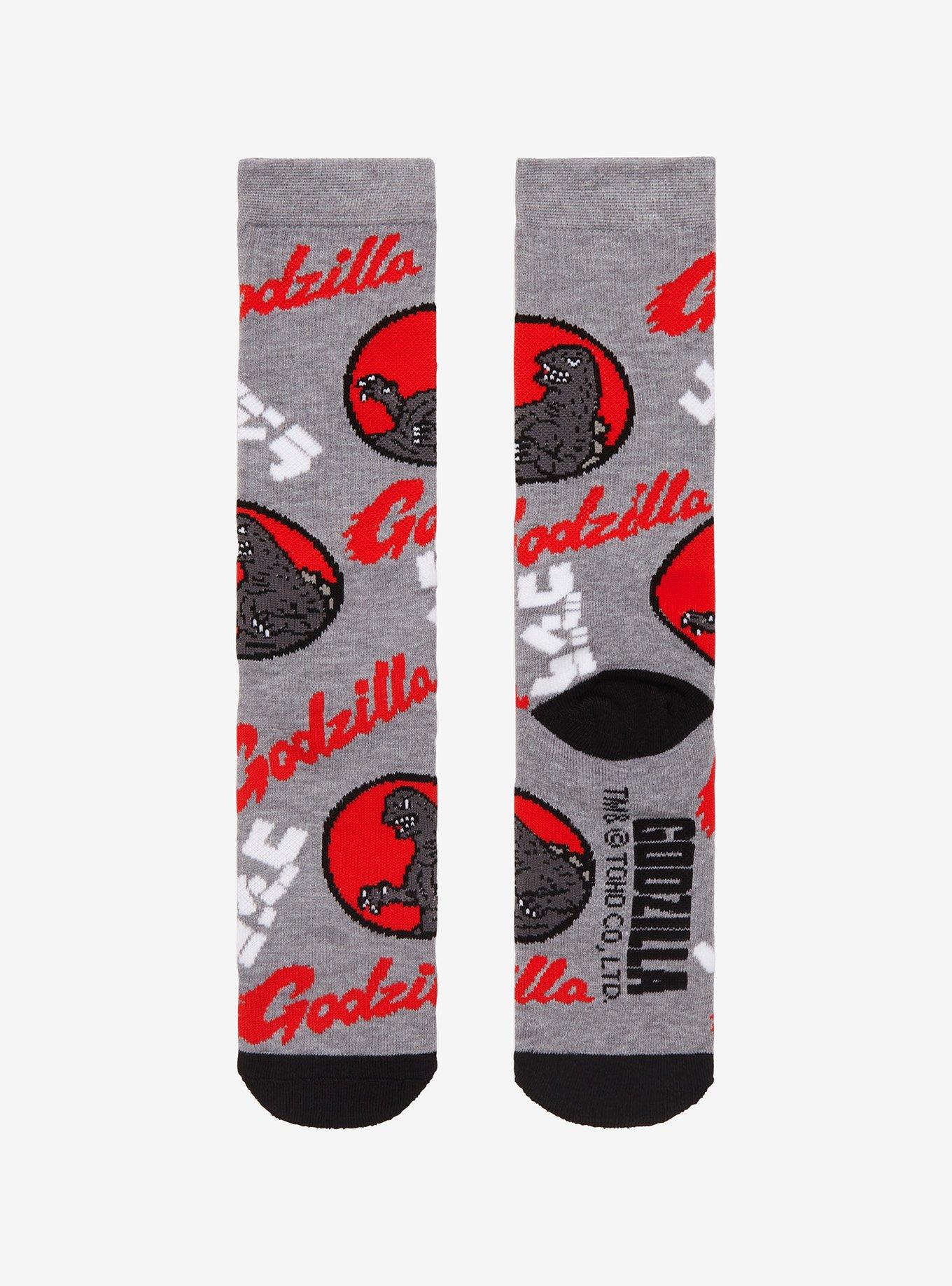 Godzilla Circle Portrait Crew Socks, , alternate