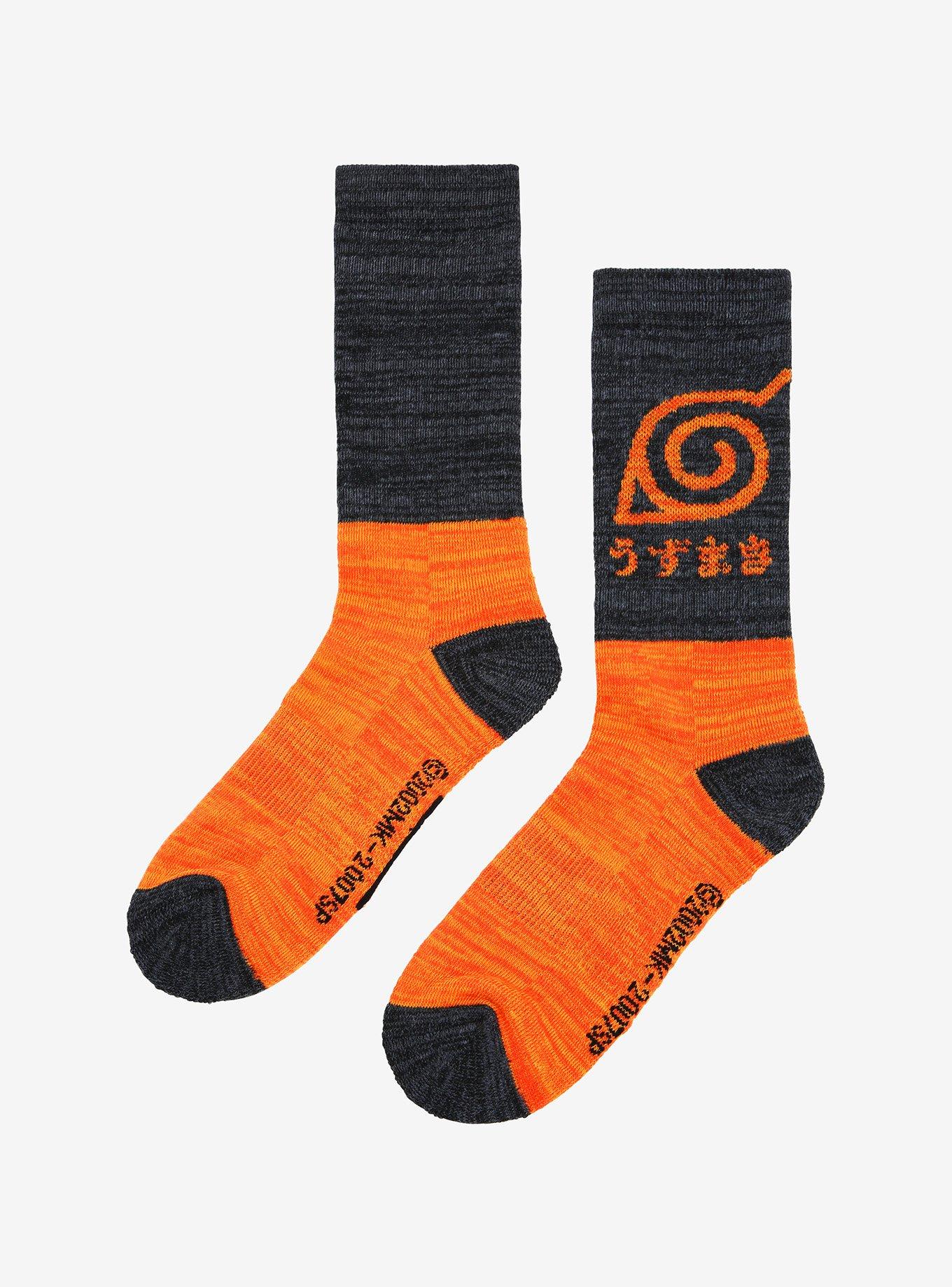 Naruto Shippuden Hidden Leaf Symbol Crew Socks, , alternate