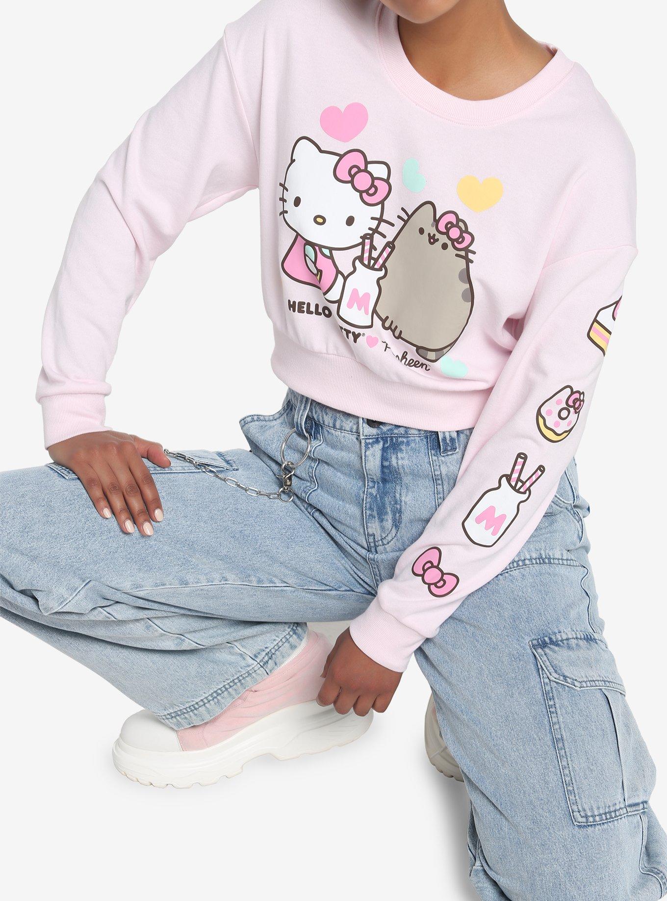 Hello Kitty® x Pusheen® Ladies Cropped Sweatshirt