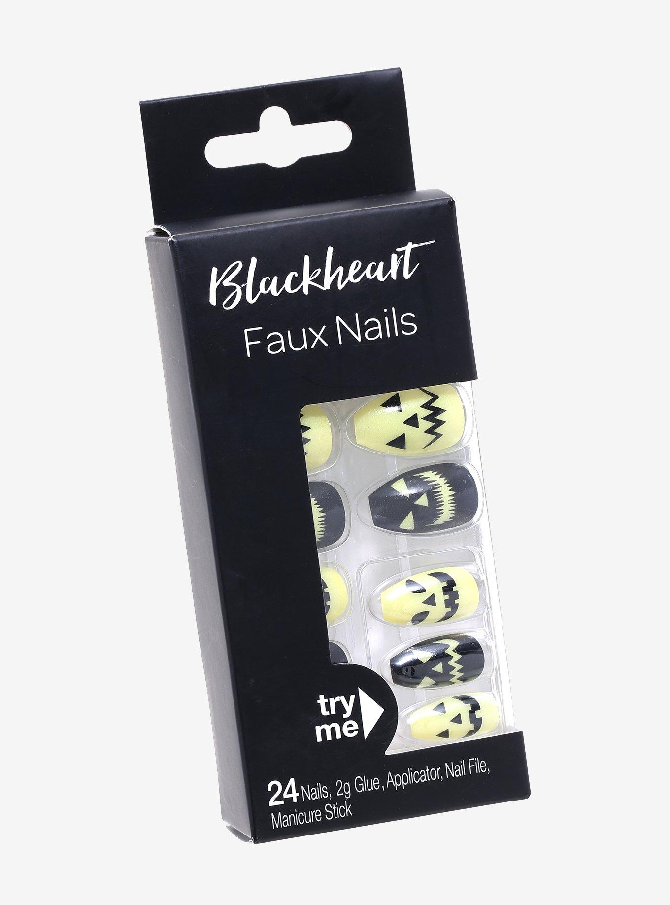 Halloween Pumpkin Contrast Faux Nail Set, , alternate