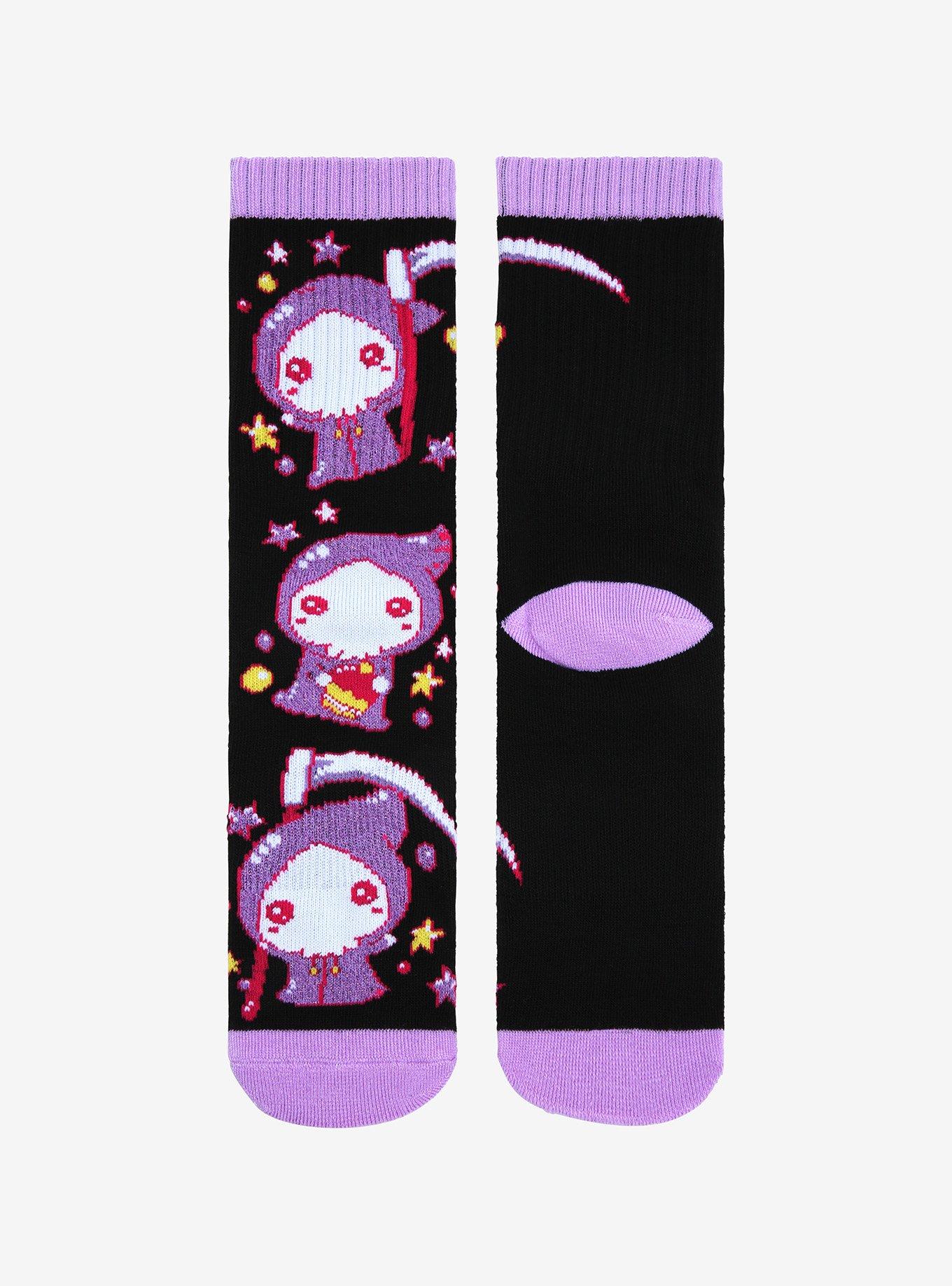 Chibi Grim Reaper Crew Socks, , alternate