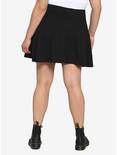 Black Lace-Up Skirt Plus Size, BLACK, alternate
