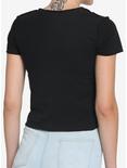 Black & White Checkered Color-Block Girls Baby T-Shirt, BLACK WHITE CHECKER, alternate