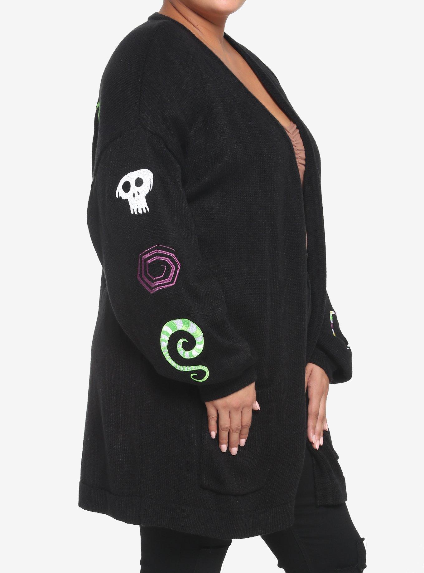 Beetlejuice Never Trust The Living Girls Cardigan Plus Size, MULTI, alternate