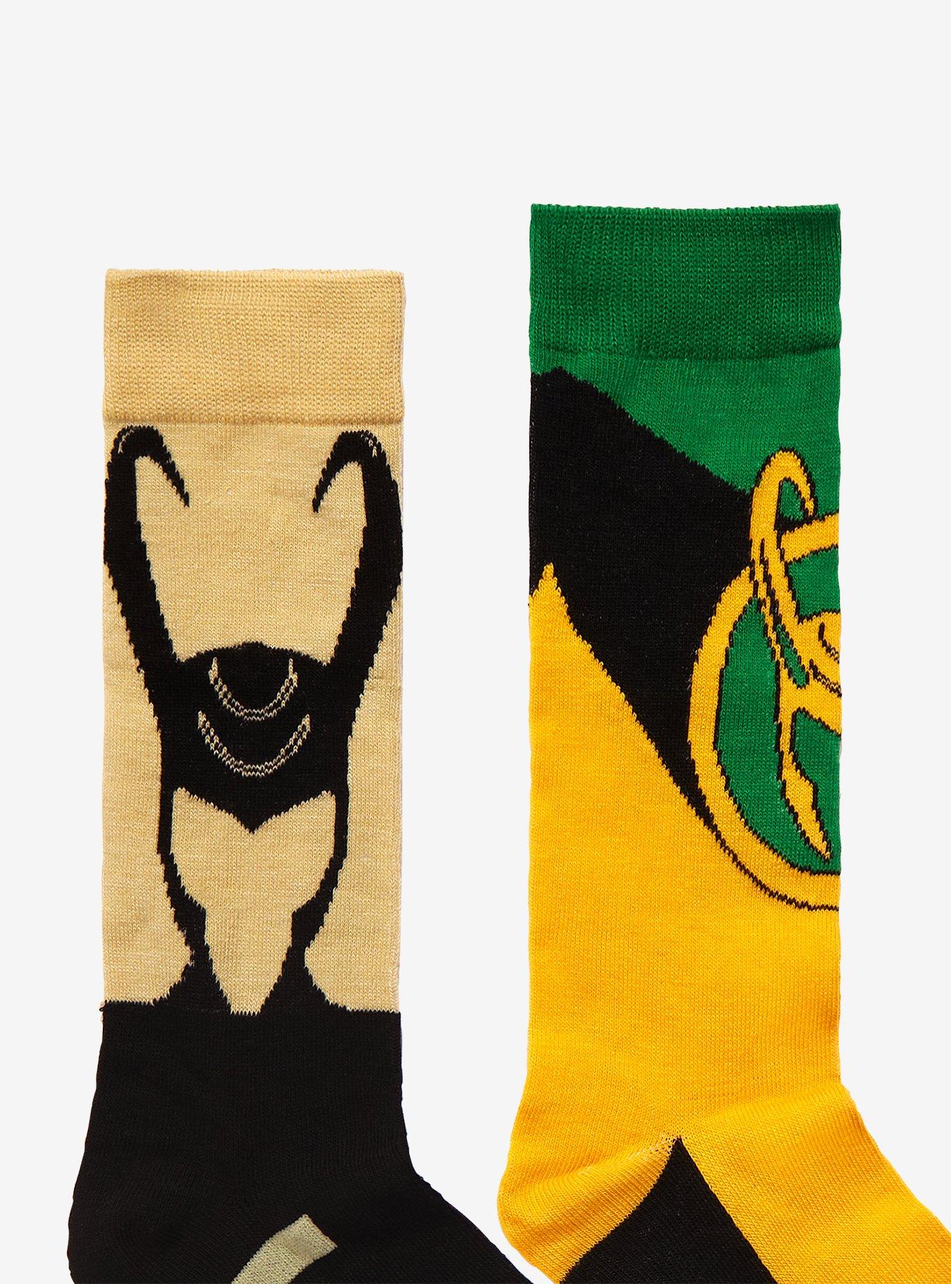 Marvel Loki Helmet Crew Socks 2 Pair, , alternate