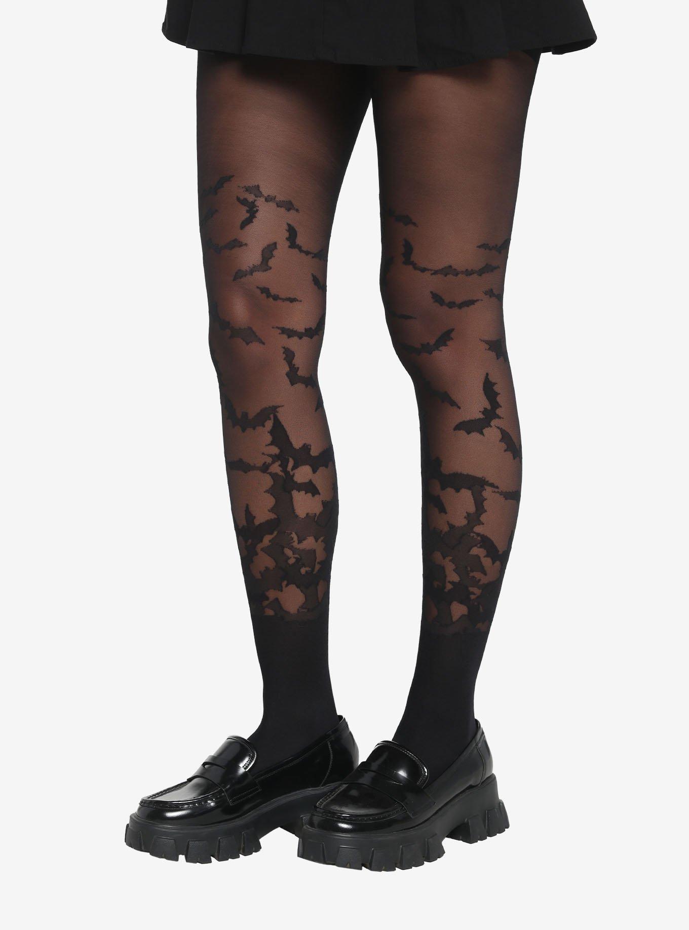 Leg Avenue Black Bat Gradient Tights, , alternate