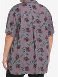 A Nightmare On Elm Street Studded Shoulder Girls Woven Button-Up Plus Size, MULTI, alternate