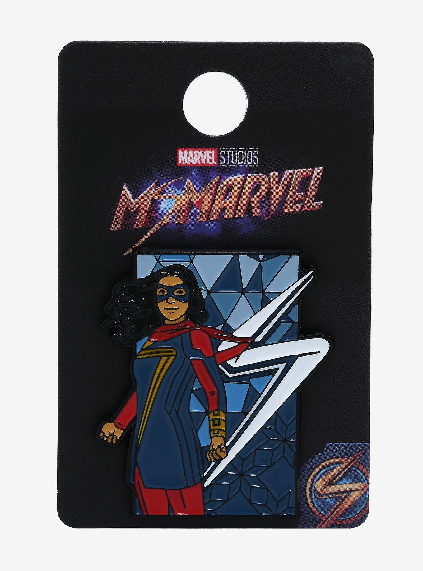 Marvel Ms. Marvel Kamala Panel Portrait Enamel Pin - BoxLunch Exclusive, , alternate